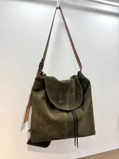Maison Margiela オリーブグリーン レザーショルダーバッグ