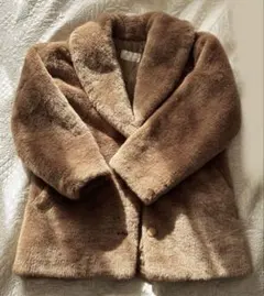 テディベアコート　ブラウン フェイクファー　コート　ジャケット