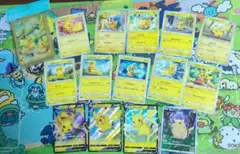 【人気】ポケカピカチュウ14枚＋デッキシールドセットまとめ売り＋おまけ