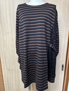 リミーテ　レースアクセント　ボーダー　チュニック　タグ付き　未着用　LL〜4L