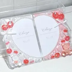 【8】トレカケース　硬質ケース　レジンデコ　ハンドメイド　B8 2個セット　赤