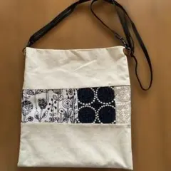 ミナペルホネン ハンドメイド縦長トートバッグ✨ネイビーブラック系