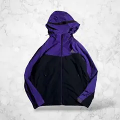 adidas フード着脱式 ナイロンジャケット 紫黒 XS 2012年製