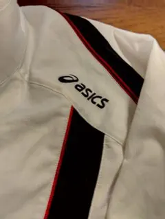 asics ウィンドブレーカー ホワイト ストライプ