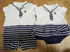 Miki House セーラー襟 ロンパース　双子