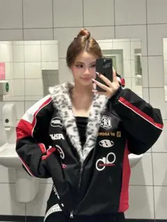 アメリカンレトロ フード付きジャケット メンズ レディース モーターサイクル