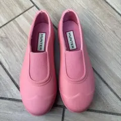HUNTER ピンク スリッポン　レインシューズ　キッズ