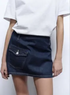 ZARA ミニカーゴ　ダークインディゴ　スカート　　　　6045/042 XS