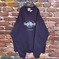 【良配色】激レア 刺繍ハードロックカフェスウェット トレーナーLロンドンのサムネイル