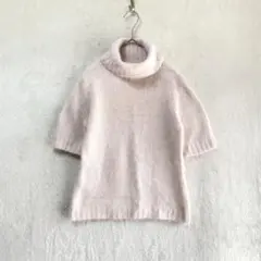 DES PRES デプレ シャギーニット ポロ 半袖 F グレー カシミヤ混 DES PRES デプレ シャギーニット ポロ 半袖 F グレー カシミヤ混