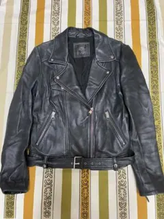 ZARAザラ◼️黒ダブルレザーライダースジャケット◼️羊シープ