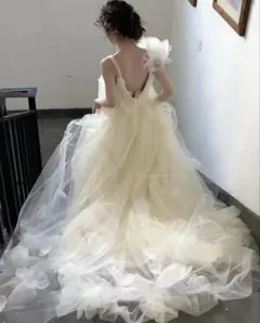 ウェディングドレス Aライン チュール