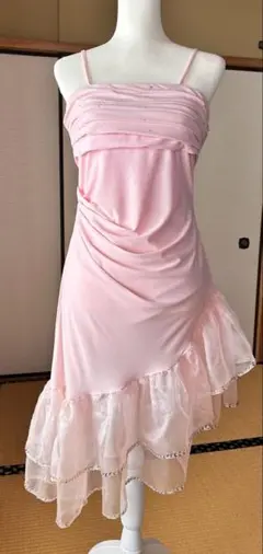 ピンク ドレープデザイン パーティードレス