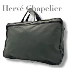 美品 Hervé Chapelier ビジネスバッグ カーキ スクエアのサムネイル