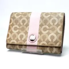1197 COACH コーチ オブアート ピンク ブラウン PVC レザー