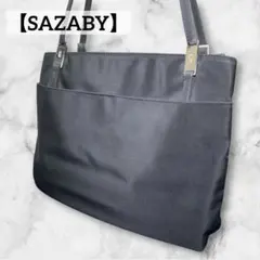 【SAZABY】 サザビー　ブラック ナイロン トートバッグ 肩掛け