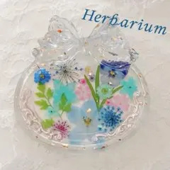 ♢ビックリボンプレート♢お花のプレート　皿　固まるハーバリウム