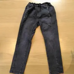 ダークグレー ロングパンツ ウエストゴム