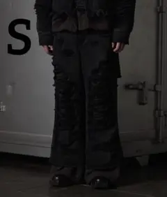 【新品】 grancy スウェットドッキングデザインダメージバギーデニムパンツ