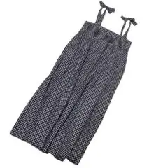 レディース　古着　ギンガムチェック　サロペットスカート　ワンピース　春