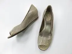 コールハーン　COLE HAAN　パンプス　パイソン柄靴　ベージュ　24.0ｃｍのサムネイル