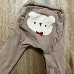 クマ刺繍 ベージュ ボトムス　80〜100cm