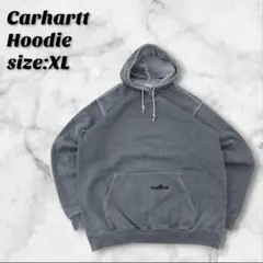 カーハート フーディー パーカー XL 黒染めブラック 90s〜00s 刺繍ロゴ