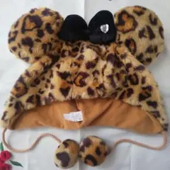 東京ディズニーリゾートミニーちゃんヒョウ柄ファンキャップ