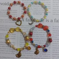 カラフルビーズブレスレット4本セット