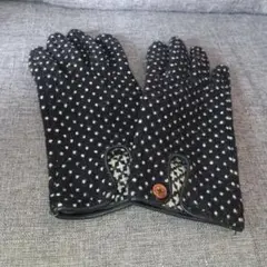 手袋　ブラック　ドット　水玉