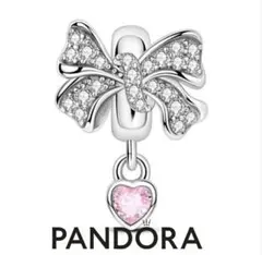 Pandora リボンとハートのチャーム
