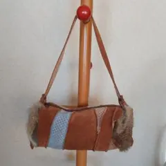 Art Direct ファー付スエードパッチワークミニバッグ