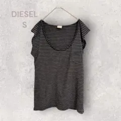 DIESEL ディーゼル　ノースリーブ　ボーダー柄　Tシャツ　重ね着　カジュアル