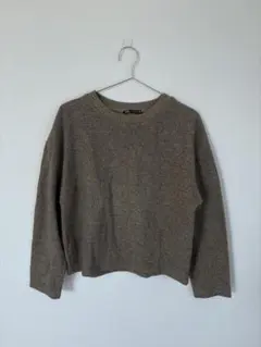 ZARA ベージュ クルーネックニット S