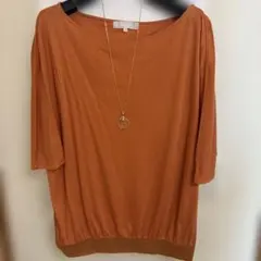 自由区 半袖トップス オレンジ サイズ4裾ラメのサムネイル