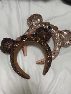 クマ耳スパンコールカチューシャ2個セット