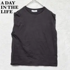 アデイインザライフ ノースリーブ カットソー 日本製 Tシャツ 無地 シンプル