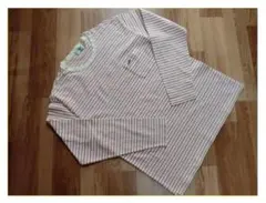 ✈ クロコダイル　ボーダー ・ 長袖 Tシャツ カットソー　赤　白　LL メンズ