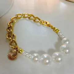 パールとシェルのブレスレット
