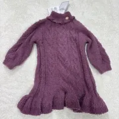 SLAPSLIP タートルネックニットワンピース　パープル SS 75-95cmのサムネイル