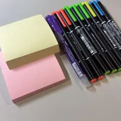 【新品未使用】蛍光ペン9本+メモ帳2個セット