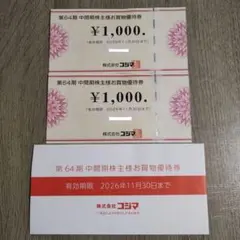 ビックカメラ お買物優待券 2000円分