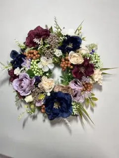 フラワーリース（造花）✳︎贈り物✳︎玄関・壁掛けリース✳︎ハンドメイド