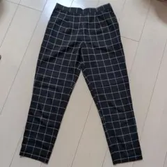 apart by lowrys レディースクロップドパンツ　ブラックチェック