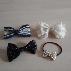 リボン　ヘアーバレッタ・ゴム・ピン