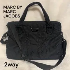 マークバイマークジェイコブス PCバッグ 2way ロゴキルティング 黒 A4