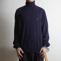 POLO by RalphLauren ハイネックニットセーター 紺/AZ169