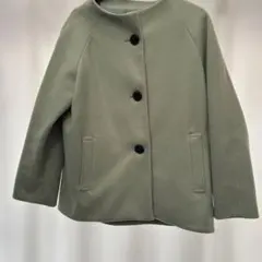 ノーカラージャケット グリーン