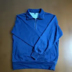 UNIQLO ハーフジップ スウェット ブルー M