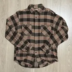 Vintage チェックシャツ 長袖シャツ ブラウン